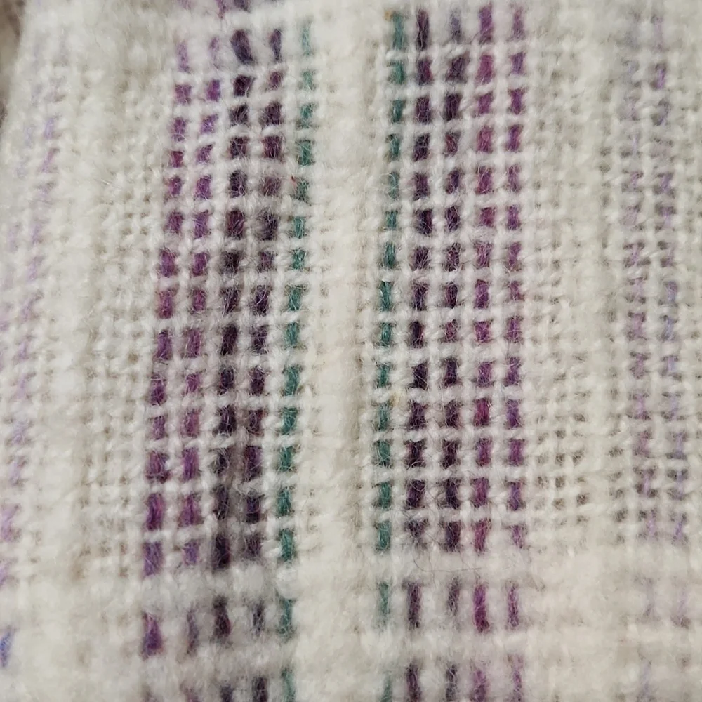 Vintage Handwoven 100% Wool Knit One of a Kind Cardigan Size Large
